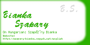 bianka szapary business card